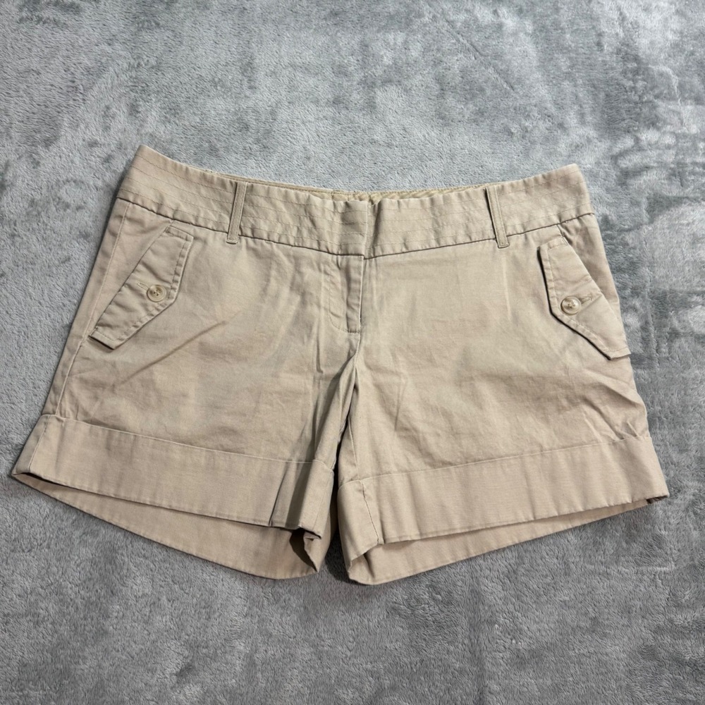 VTG Y2K The Limited Low Rise Khaki Cuffed Shorts Tan Cotton Stretch Size 4